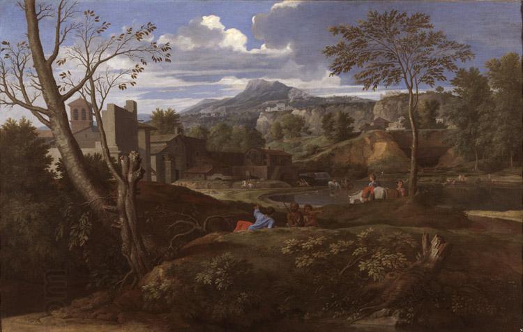 Nicolas Poussin Landscape with Three Men (mk08) oil painting picture